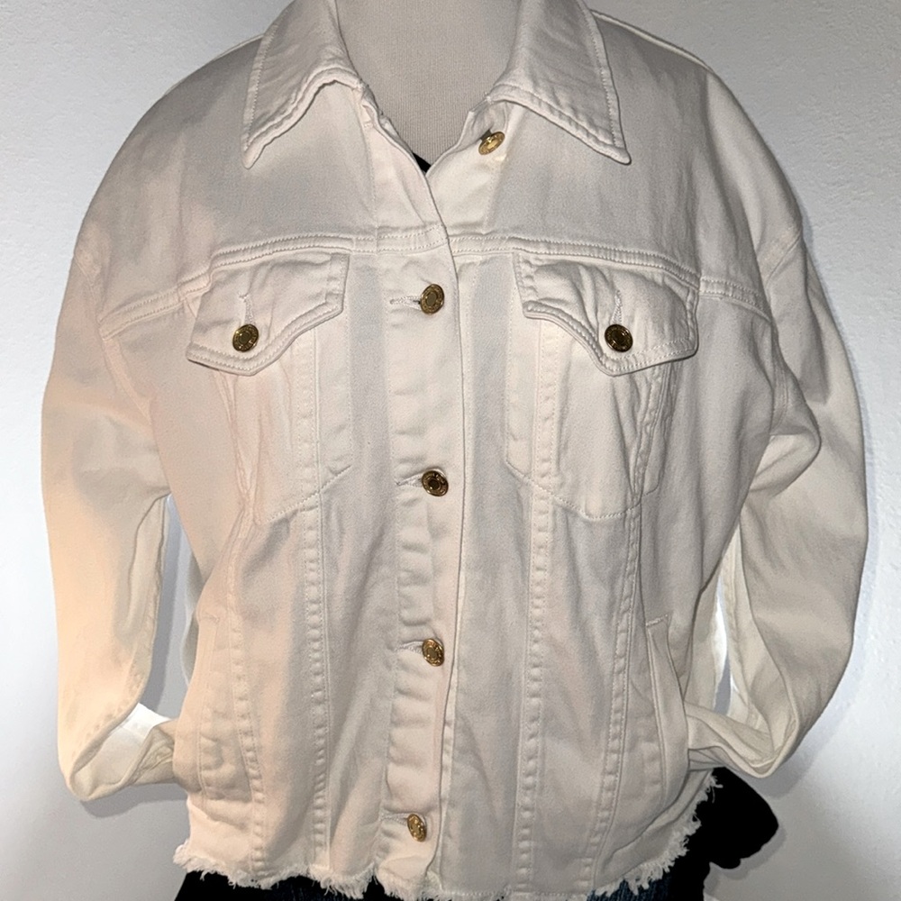 Michael Kors white jean jacket